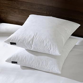 basic home 26x26 Euro Throw Pillow Inserts-Down Feather Pillow Inserts-Cotton Fabric-Set of 2-White | Amazon (US)