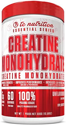 TC Nutrition Creatine Monohydrate Powder 300 grams - Pure Creatine Powder for Increased Strength,... | Amazon (CA)
