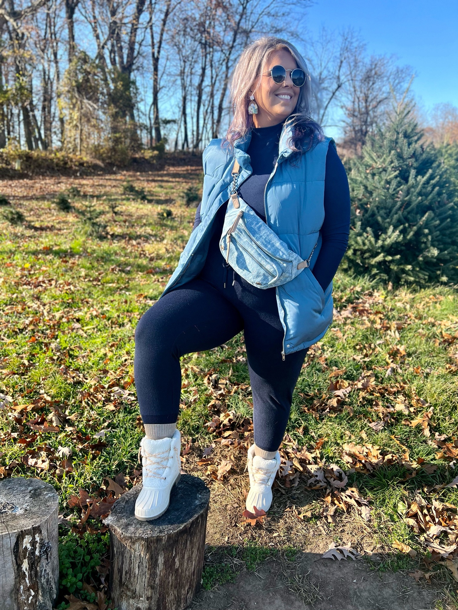 ✨SIZING•PRODUCT INFO✨
⏺ Navy Blue Sweater Joggers •• linked similar  
⏺ Denim Boho Style Bum Bag •• Walmart 
⏺ Tan Boot Socks •• Walmart 
⏺ Navy Blue Ribbed Shirt •• L •• sized down to be more fitted •• Walmart 
⏺ Long Tunic Blue Puffer Vest •• linked similar 
⏺ Sherpa Duck Boots •• linked similar 
⏺ Statement Earrings •• SHEIN 
⏺ Round Retro Sunglasses ••
Amazon  

👋🏼 Thanks for stopping by!

📍Find me on Instagram••YouTube••TikTok ••Pinterest ||Jen the Realfluencer|| for style, fashion, beauty and…confidence!

🛍 🛒 HAPPY SHOPPING! 🤩

#walmart #walmartfashion #walmartstyle walmart finds, walmart outfit, walmart look  #amazon #amazonfind #amazonfinds #founditonamazon #amazonstyle #amazonfashion #vest #vestoutfit #outfitwithvest #vestlook #outdoorvest #indoorvest #veststyle #stylingavest #vestfashion #outfitwithavest #outfitsfeaturingavest #looksfeaturingavest #vestoutfits #vestoutfitinspo #vestoutfitinspiration #winter #winterfashion #winterstyle #winteroutfit #winterlook #winterlook #winteroutfitidea  #sherpa #sherpaoutfit #sherpalook #fur #fauxfur #furoutfit #furstyle #furlook #sherpastyle #joggers #style #fashion #joggersoutfit #joggeroutfit #joggerslook #joggerlook #joggersstyle #joggerstyle #joggersfashion #joggerfashion #joggeroutfitinspiration #joggersoutfitinspiration #joggerinspo #joggeroutfitinspo #joggersoutfitinspo #casual #casualoutfit #casualfashion #casualstyle #casuallook #weekend #weekendoutfit #weekendoutfitidea #weekendfashion #weekendstyle #weekendlook 
#under10 #under20 #under30 #under40 #under50 #under60 #under75 #under100
#affordable #budget #inexpensive #size14 #size16 #size12 #medium #large #extralarge #xl #curvy #midsize #blogger #vlogger
budget fashion, affordable fashion, budget style, affordable style, curvy style, curvy fashion, midsize style, midsize fashion



#LTKfindsunder50 #LTKmidsize #LTKSeasonal