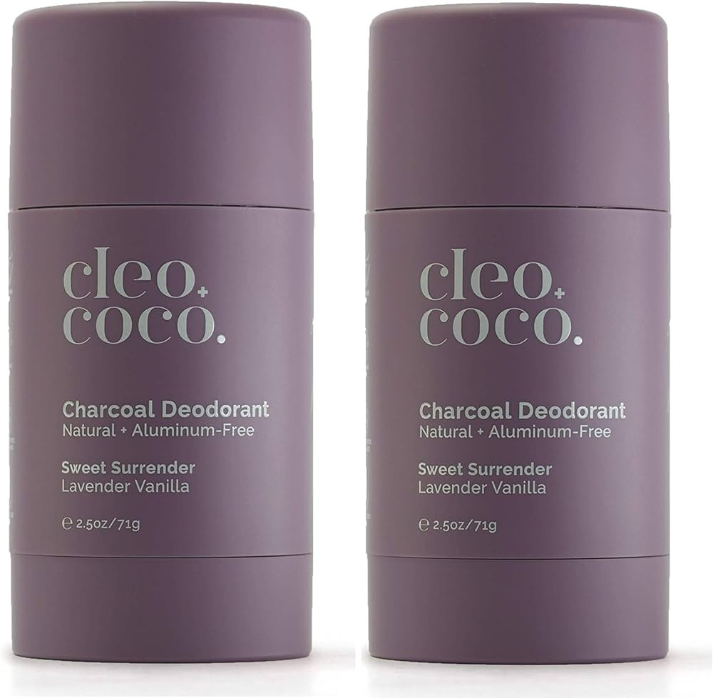 Cleo+Coco Natural Deodorant for Women & Men, Aluminum Free Organic Coconut Oil, Activated Charcoa... | Amazon (US)