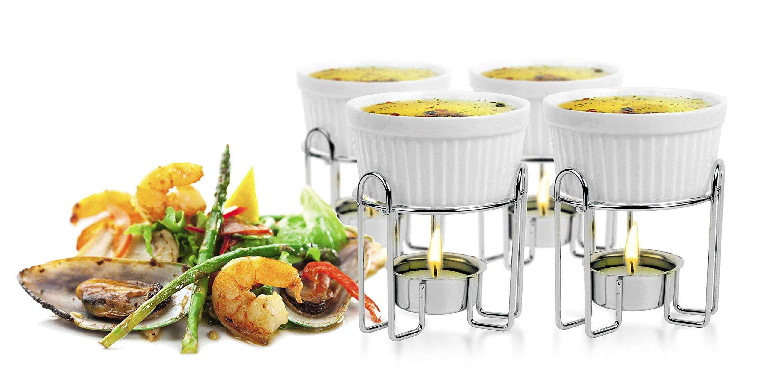 Artestia Butter Warmers Set, 4-Piece Ceramic Butter Warmer with Tea Light Candles, Crab Boil Part... | Amazon (US)