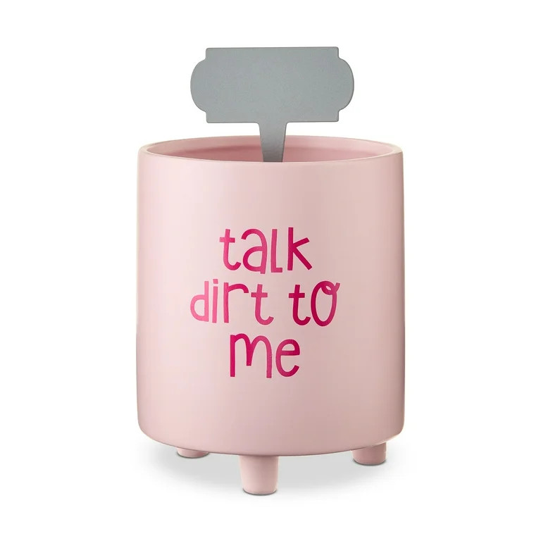 Talk Dirt to Me Planter Set, Pink, 6", Valentine's Day by Way To Celebrate | Walmart (US)