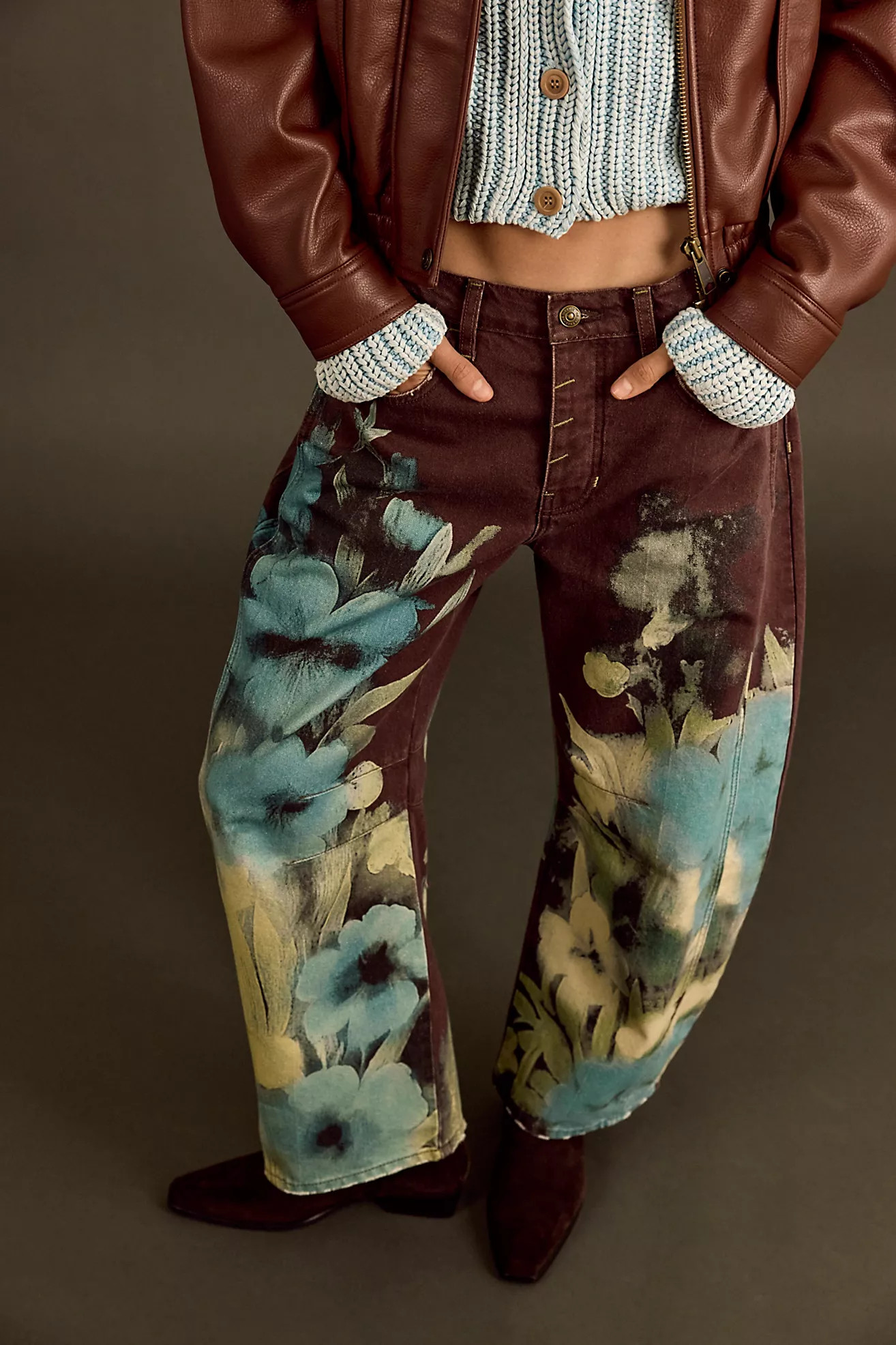 We The Free Good Luck Printed Barrel Jeans | Free People (Global - UK&FR Excluded)