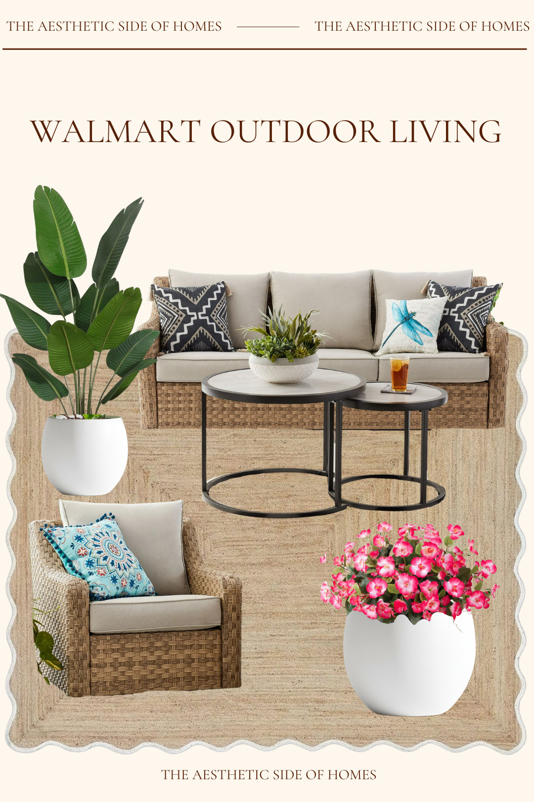 Elevate your outdoor space with these great finds from Walmart! I love this jute rug combined with the wicker furniture. 

 #LTKmomlife #LTKSeasonal #LTKHome