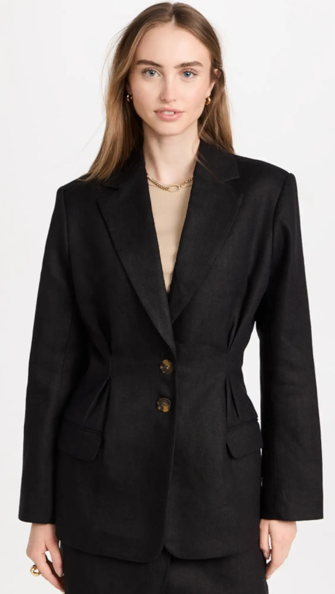 Taya Structured Linen Blazer | Shopbop