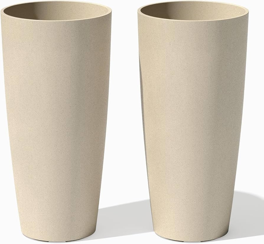Veradek Mason Series Vega Planter - Tall Round Outdoor Planter with Shelf | Amazon (US)