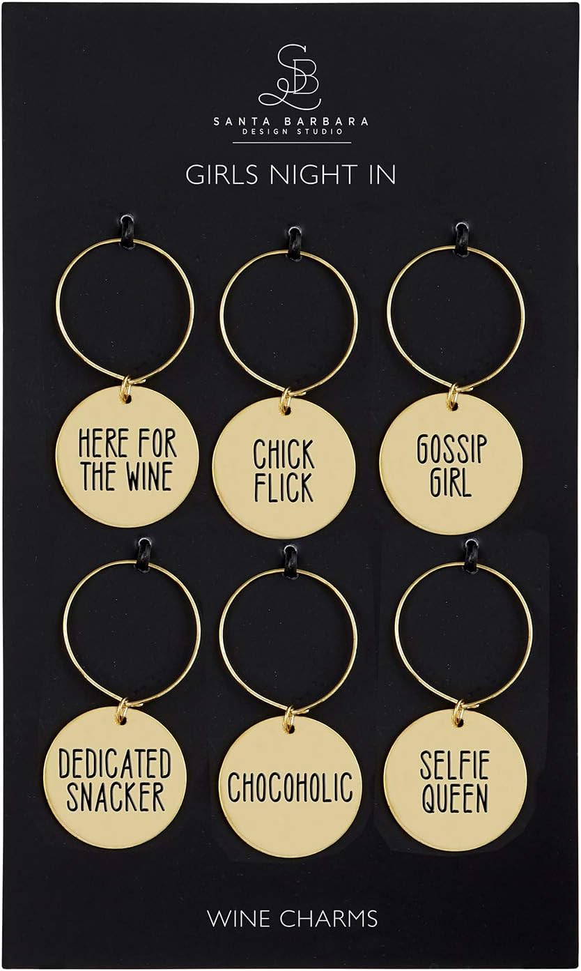 Santa Barbara Design Studio Zinc Alloy Wine Charms, Set of 6, Girls Night In | Amazon (US)