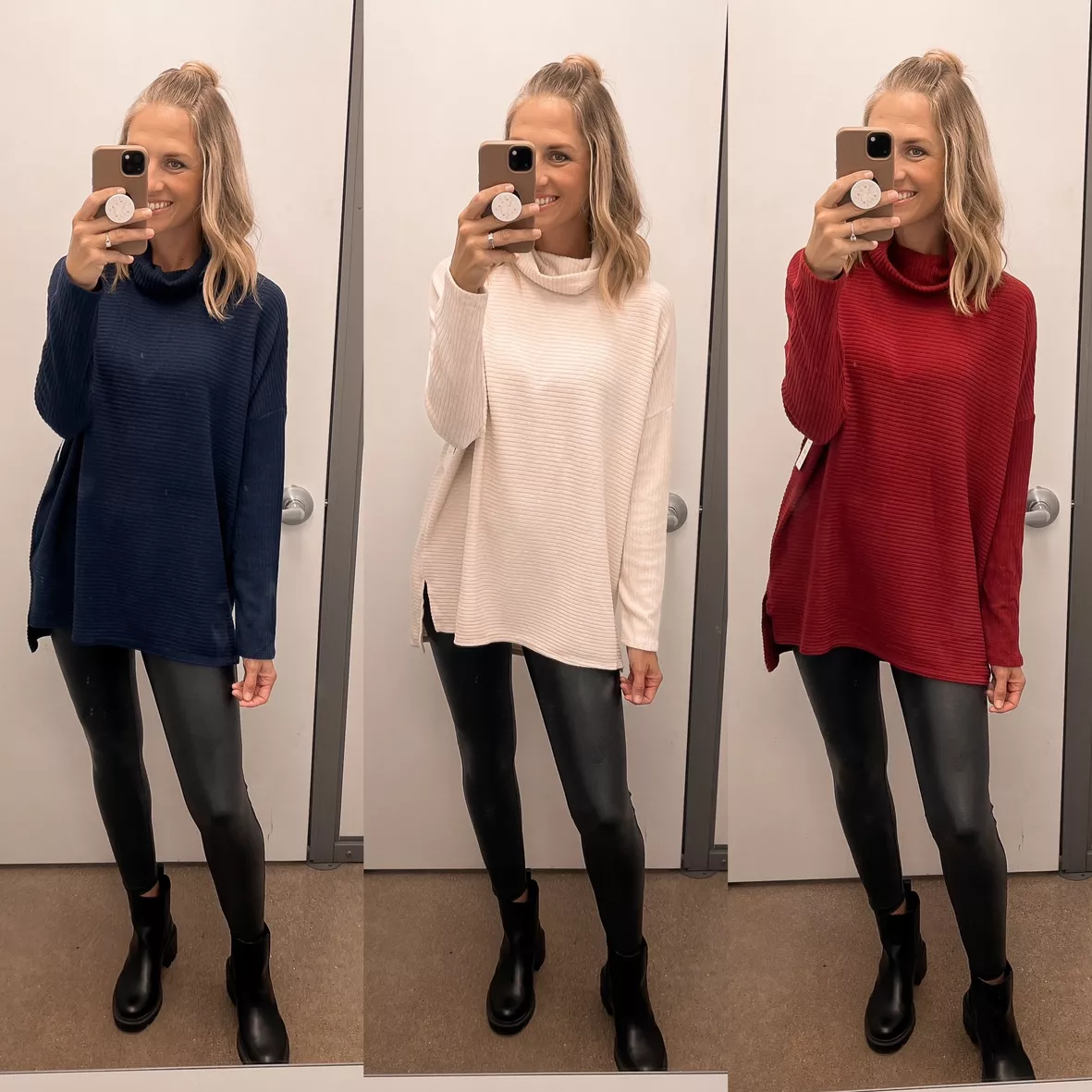 Turtleneck … curated on LTK  Outfits with leggings, Suede leggings, Leggings  outfit summer