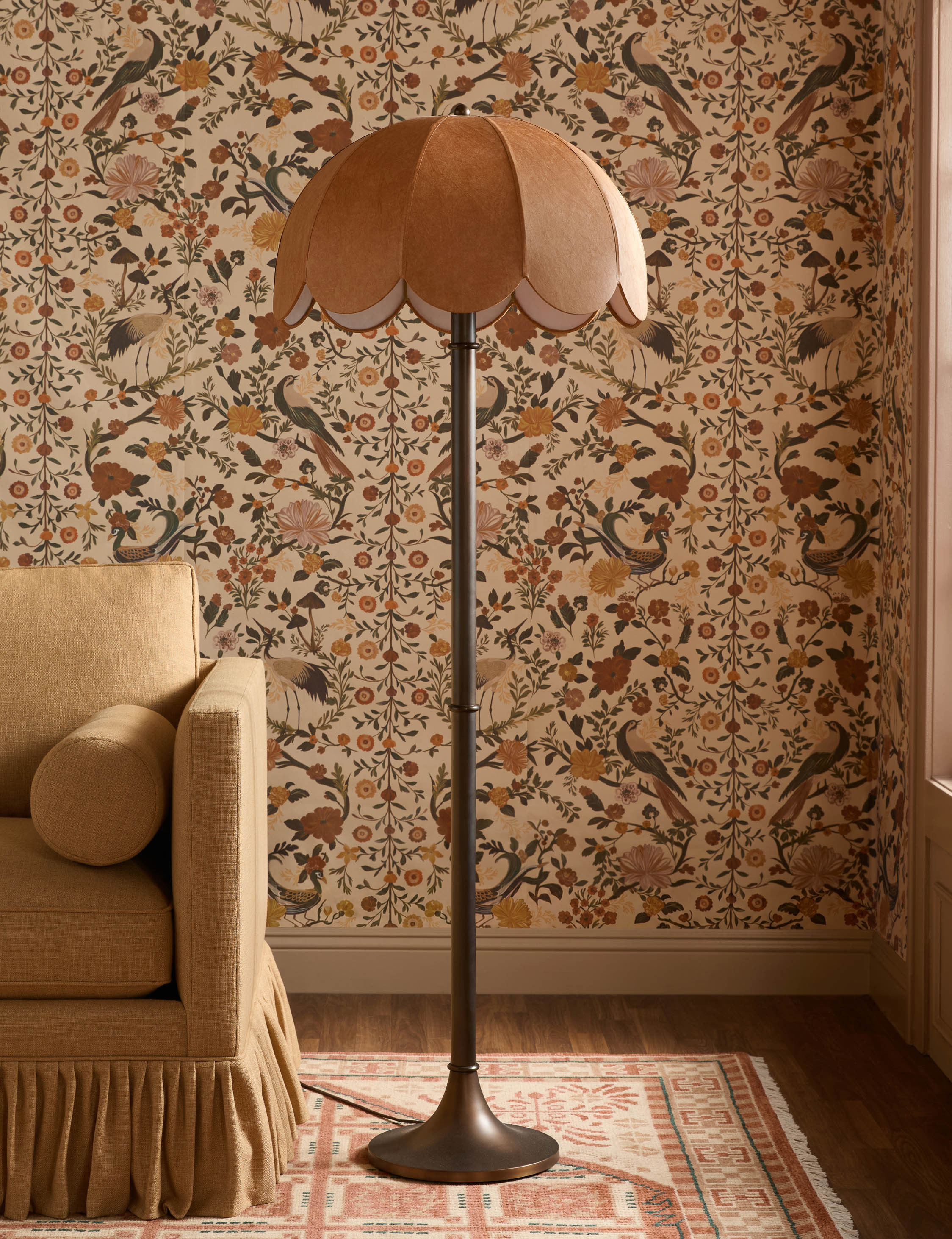 Musso Floor Lamp, Aged Brass | Lulu and Georgia 