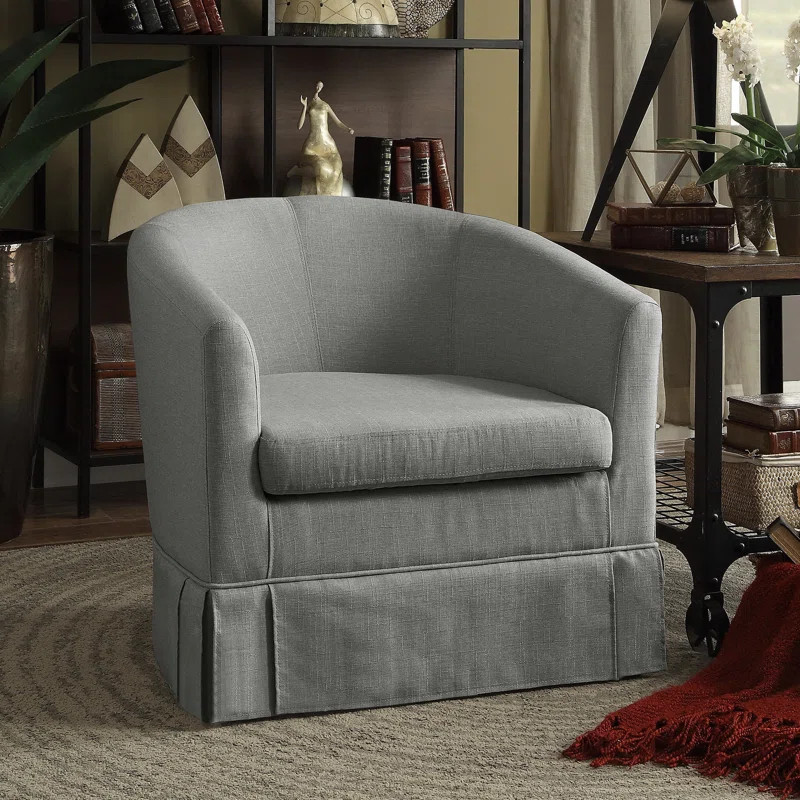Darianna 23'' Wide Tufted Linen Barrel Chair | Wayfair North America
