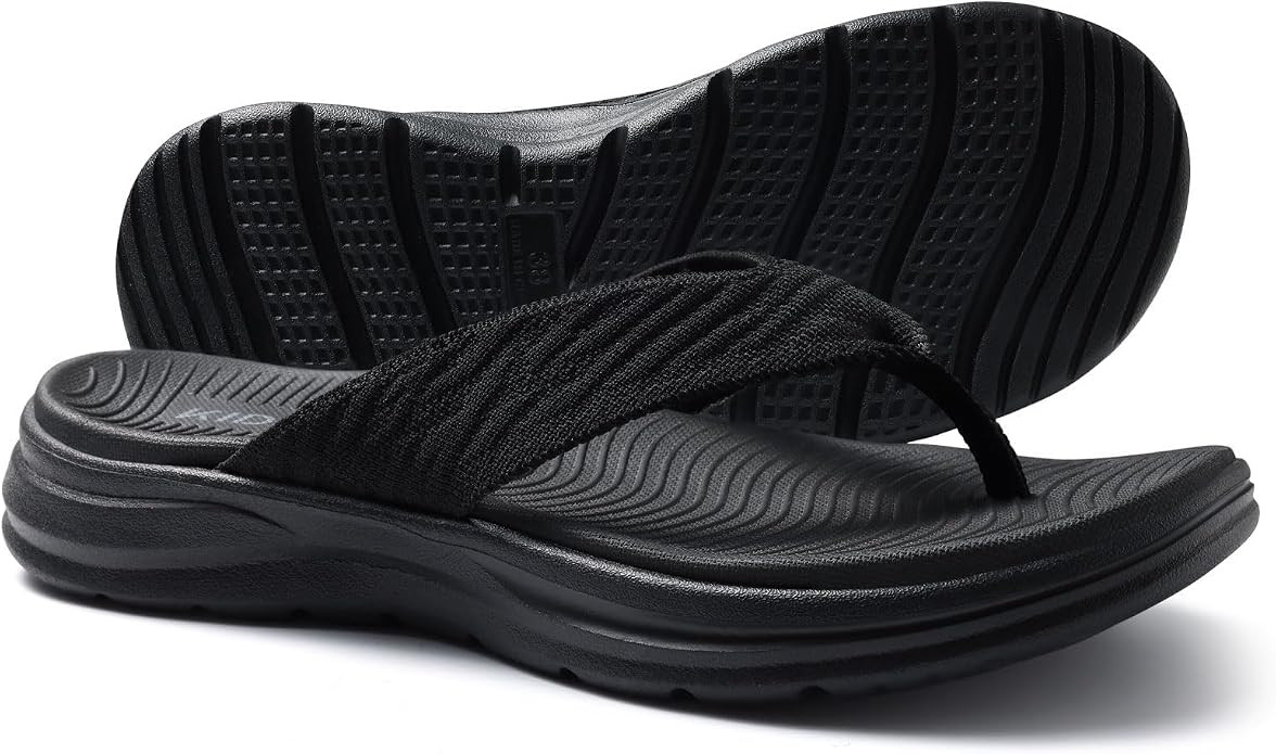 KIDMI Women's Arch Support Flip Flops with Soft Cushion Comfortable Summer Beach Slip On Walking ... | Amazon (US)