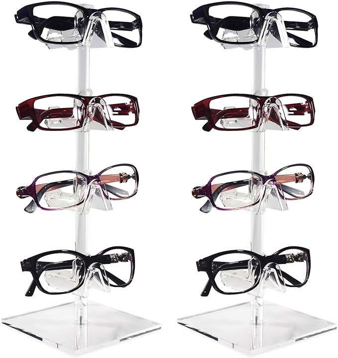 Mooca 2 Set Piece Acrylic Eyeglasses Frame Riser Display Stand Sunglasses Rack Sunglasses Rack Ho... | Amazon (US)