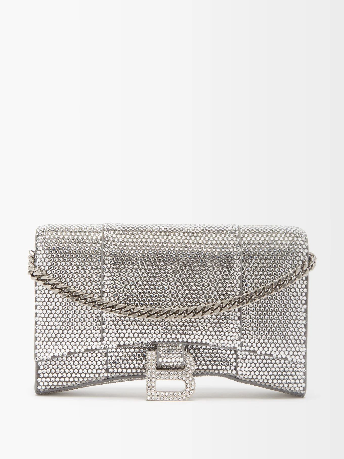 Hourglass crystal-embellished cross-body bag | Balenciaga | Matches (US)