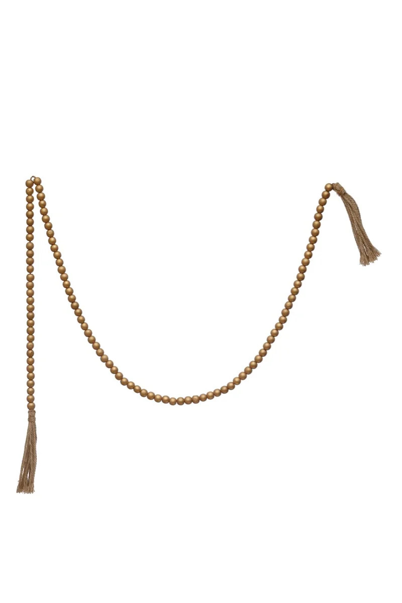 Gold wood bead garland | Gatehouse No.1
