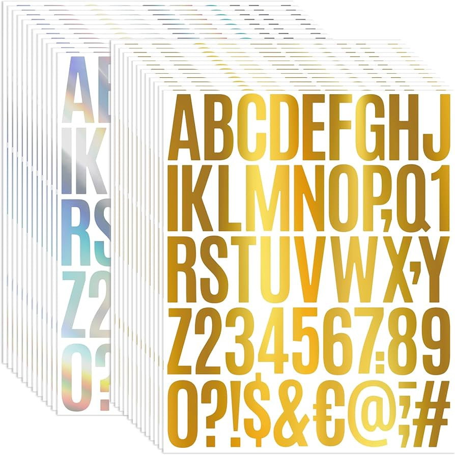 1200 Pieces 24 Sheets Letter Stickers 2 Inch Self Adhesive Capital Alphabet Numbers Sticker Lette... | Amazon (US)