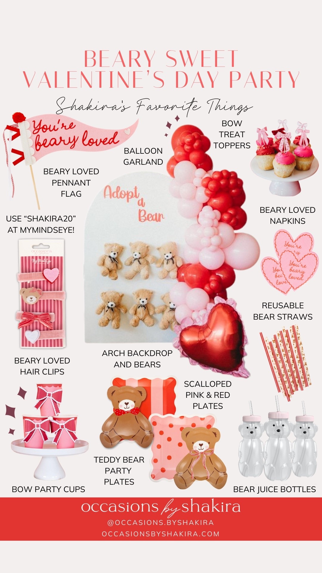 Everything you need to throw an adorable Adopt-A-Bear Valentine's Day Party. Use code SHAKIRA20 at checkout for a discount when you shop our newest collab with My Mind's Eye, The Beary Loved Collection! 

 

#LTKSeasonal #LTKHome #LTKKids