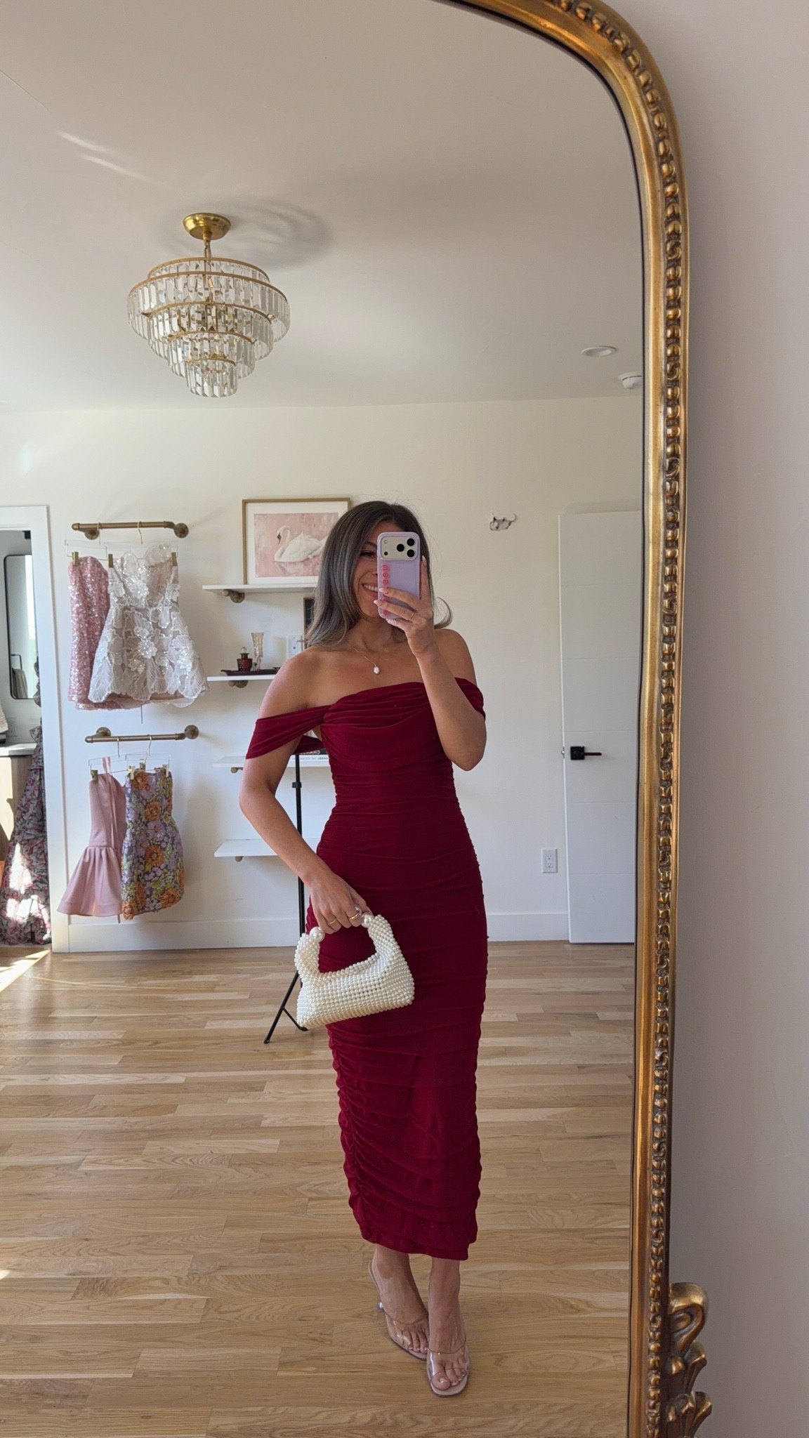 burgundy off-the-shoulder ruched midi dress with a fitted silhouette amazon summer to fall formal event and wedding guest dress 💐

I’m 5’4” and wearing my usual small/2 

amazon fashion, amazon dresses, amazon finds, amazon outfit ideas, amazon summer outfits, affordable fashion finds, summer wedding guest dresses, wedding guest dresses, cocktail dresses, semi-formal dresses, black tie wedding guest dresses, destination wedding guest dresses, garden party dresses, wedding guest outfit ideas

#LTKWedding #LTKSeasonal #LTKU
