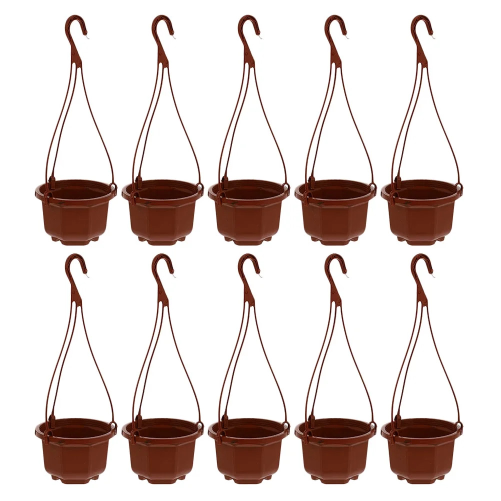 Homemaxs 10 Sets Plastic Hanging Flower Pots Chlorophytum Pots Planter with Hanging Hook | Walmart (US)