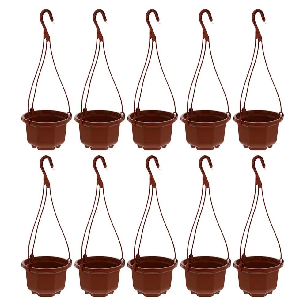 Homemaxs 10 Sets Plastic Hanging Flower Pots Chlorophytum Pots Planter with Hanging Hook | Walmart (US)