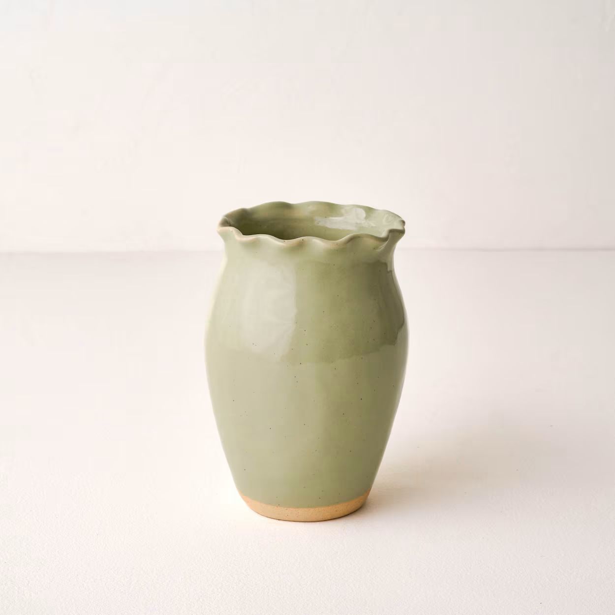 Nancy Green Scalloped Ceramic Vase | Magnolia