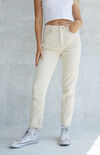 PacSun Cream Corduroy Mom Jeans | PacSun | PacSun