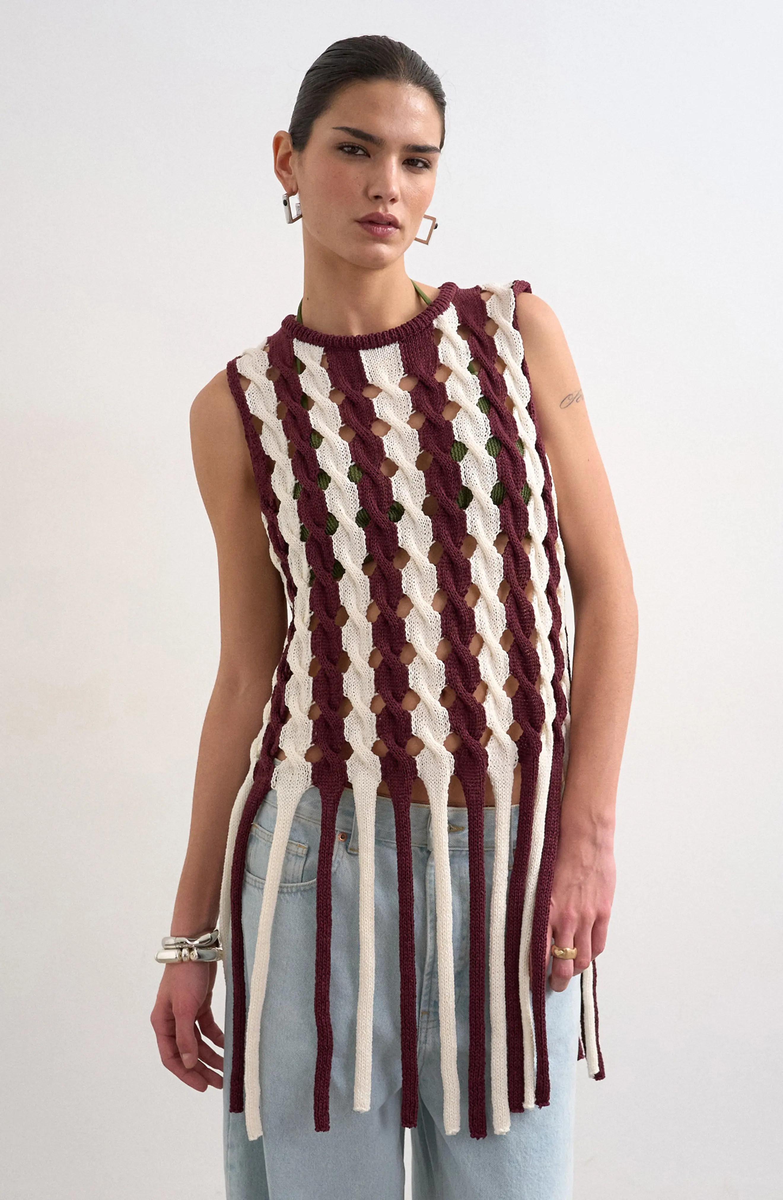 Topshop Knitted Sleeveless Fringe Top (Women) | Nordstrom | Nordstrom