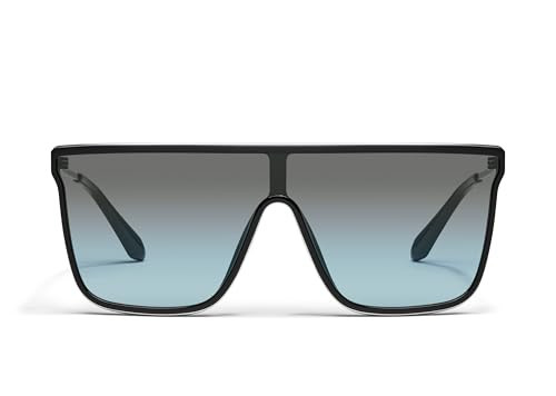 QUAY - Nightfall Remixed Sunglasses for Men & Women, Shield Lenses with UV Protection, Oversized Sunglasses (Nightfall Remixed, Black) | Amazon (US)