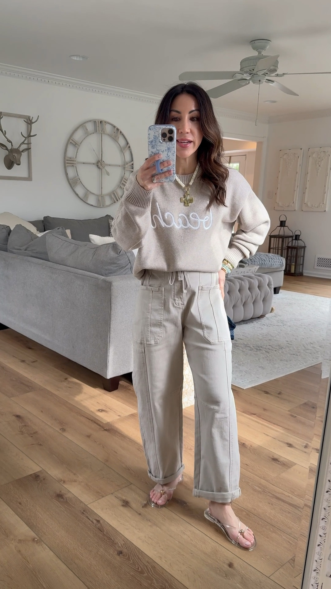 Wearing 25 cargo pants. Small beach sweater. Sandals TTS. Jewelry code HOUSEOFLEO20. 



#LTKPetite #LTKOver40

#LTKPetite #LTKOver40