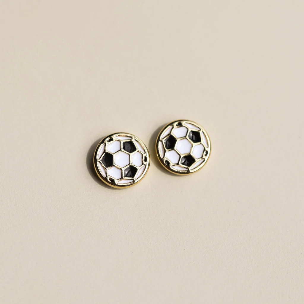 Soccer Ball Studs | Nickel and Suede