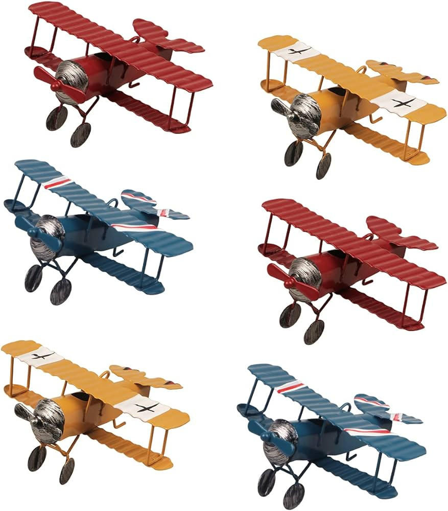 YIYA 6 PCS Metal Airplane Decoration Hanging Airplane Ornament for Boys Room Photo Props Desktop ... | Amazon (US)