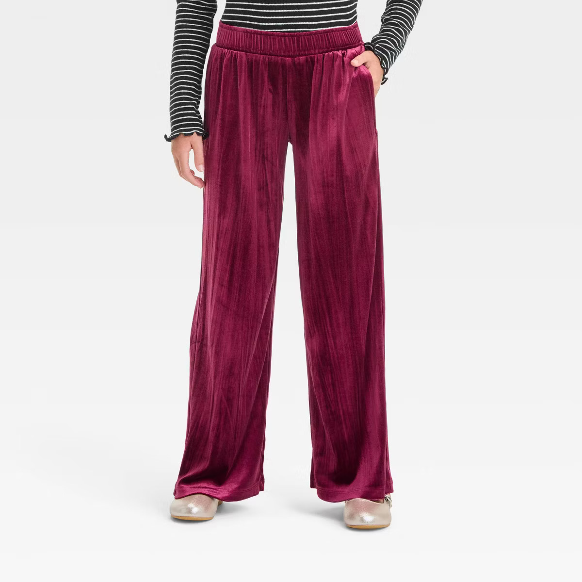 Girls' Velvet Wide Leg Pants - Cat & Jack™ Black | Target