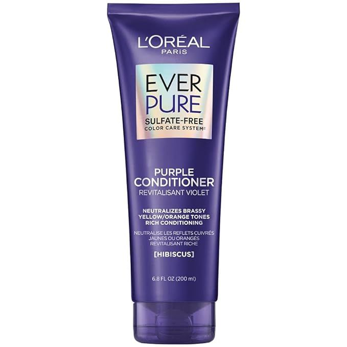 L'Oreal Paris EverPure Sulfate Free Brass Toning Purple Conditioner for Blonde, Bleached, Silver,... | Amazon (US)
