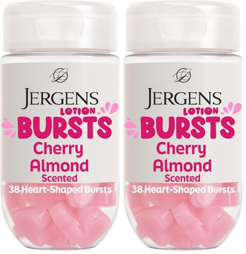 Jergens Cherry Almond Lotion Bursts, Squishy Heart-Shaped Moisturizer Bursts, Lotion Gifts for Teens, 38 Ct (Pack of 2) | Amazon (US)