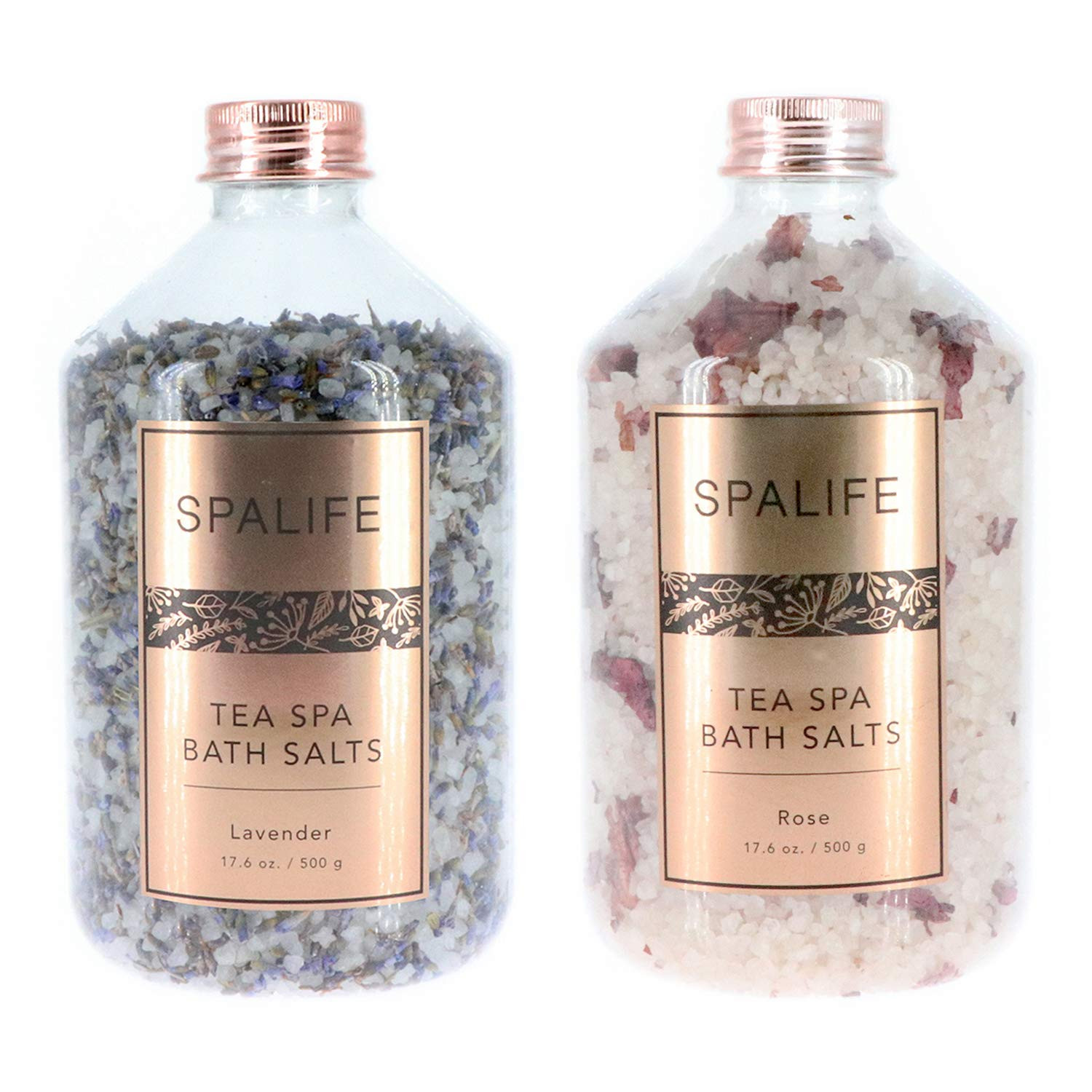 SpaLife Tea Spa Petal-Infused Effervescent Mineral Bath Salts - Lavender & Rose, 2-Pack 17.6 oz. ... | Amazon (US)
