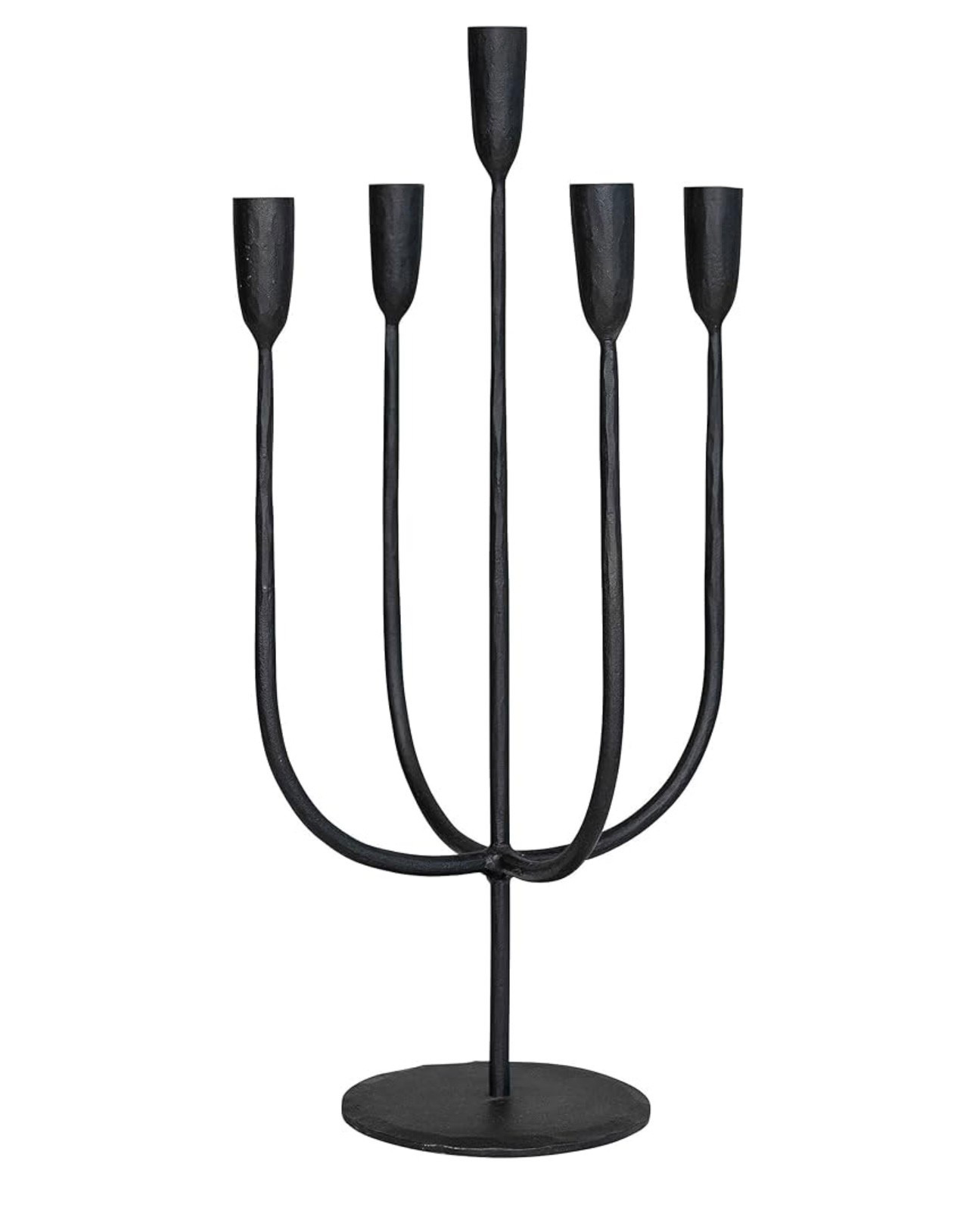 Round Hand-Forged 5 Taper Metal Candelabra, Black

#LTKStyleTip #LTKFindsUnder100 #LTKHome