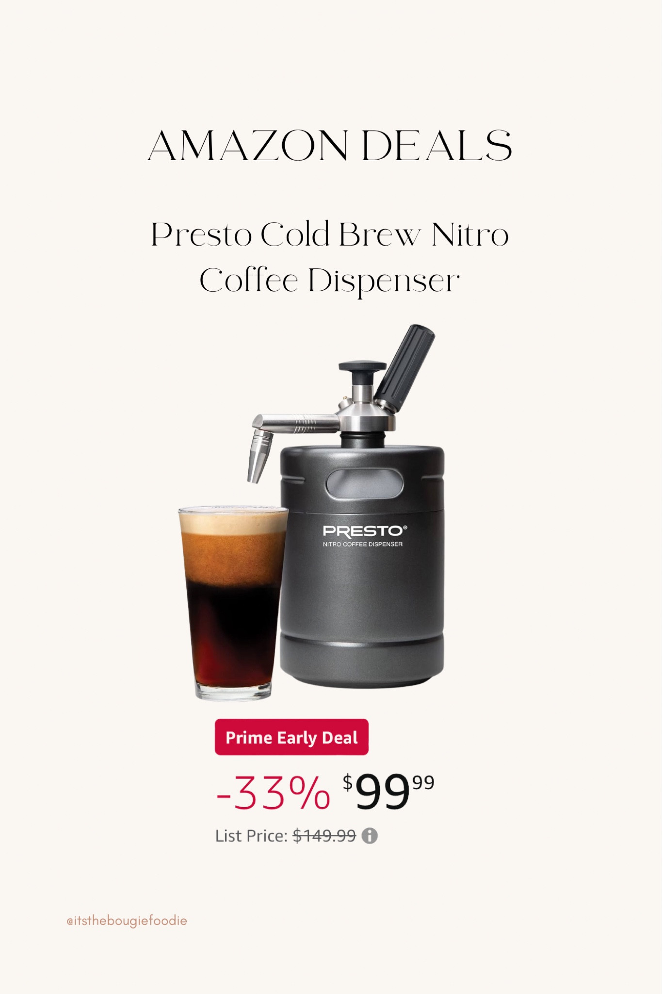 Presto 02939 Cold Brew Nitro Coffee Dispenser, 48 ounces