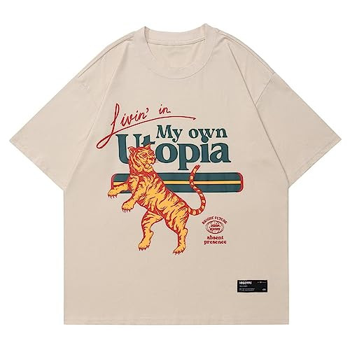 Aelfric Eden Mens Oversized T Shirts Tees Tiger Graphic Tee Print Cotton Tops Streetwear Casual S... | Amazon (US)