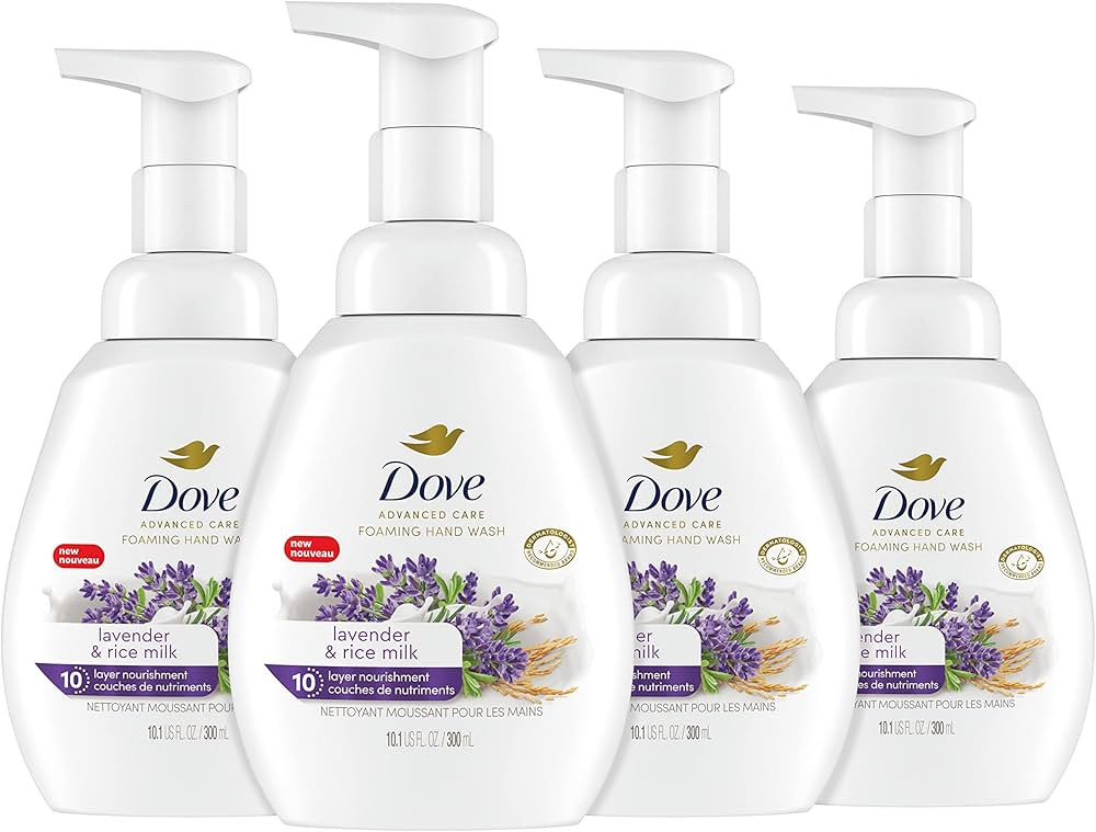 Dove Foaming Hand Wash Lavender & Rice Milk Pack of 4 Protects Skin from Dryness, More Moisturize... | Amazon (US)