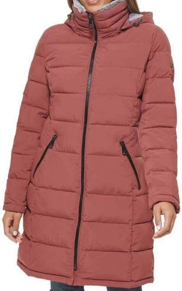 Andrew Marc Women's Hooded Long Stretch Parka Jacket | Amazon (US)