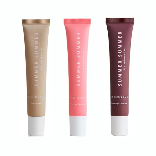 3 PACK Summer Lip Balm Summer Day On Friday Lip Butter Balm Conditioning Lip Care (Pink Sugar+Vanilla+Brown Sugar, 15g) | Amazon (US)
