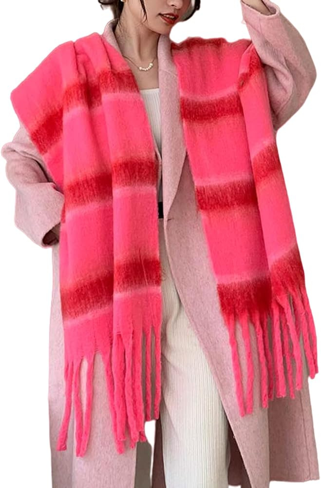 Wander Agio Winter Women Warm Scarf Long Shawl Large Scarves Cold Weather Thicker Blanket Wrap Co... | Amazon (US)