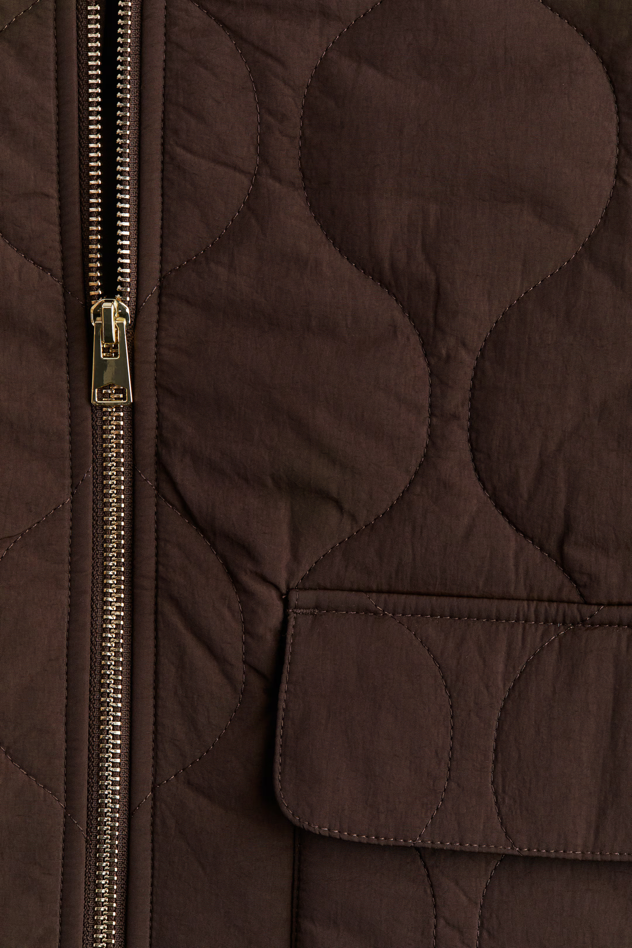 Oversized Quilted Jacket - Dark brown - Ladies | H&M US | H&M (US + CA)