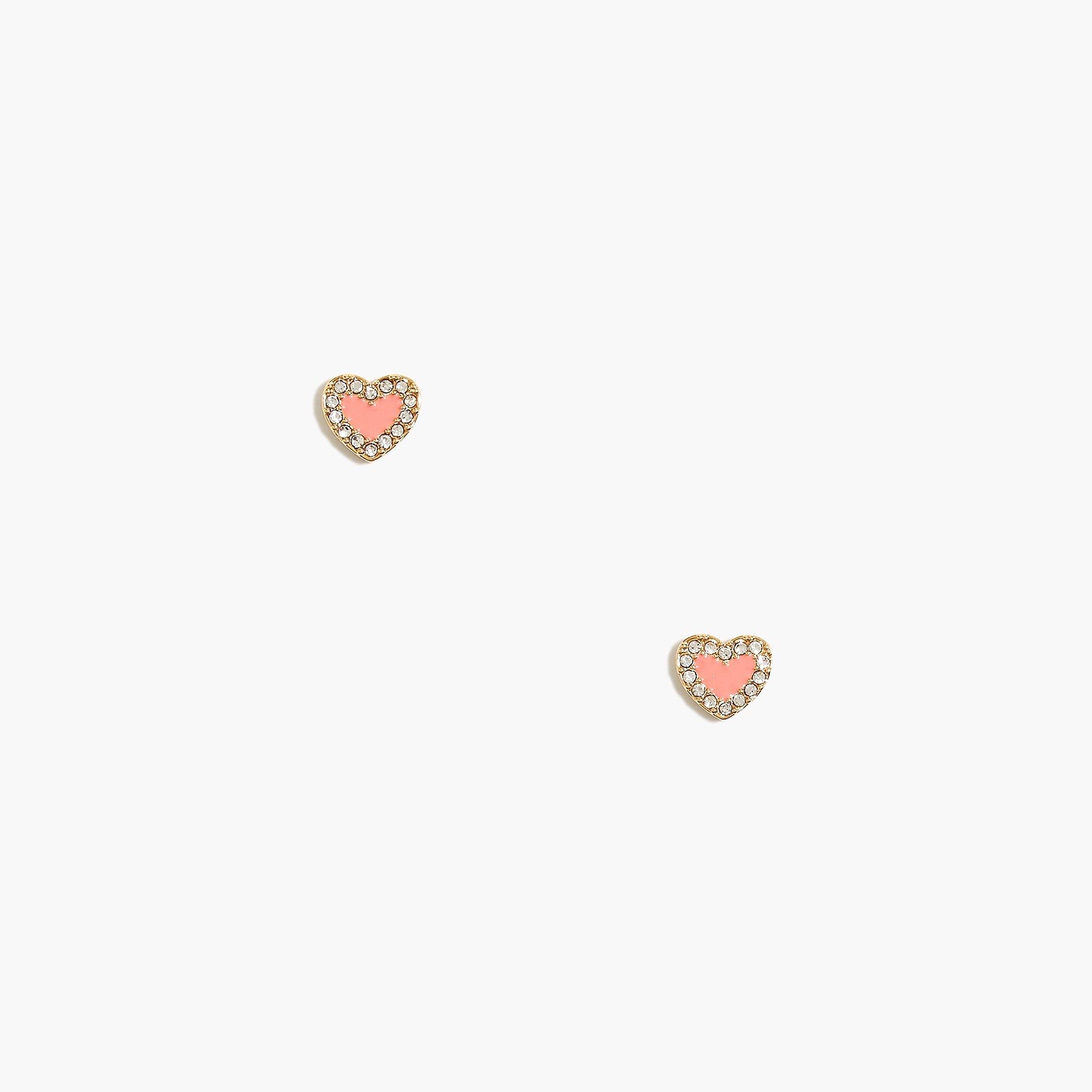 Enamel heart stud earrings | J.Crew Factory