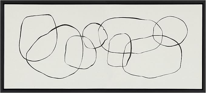 Kate and Laurel Sylvie Dancing Circles Framed Canvas Wall Art by Teju Reval of SnazzyHues, 18x40 ... | Amazon (US)