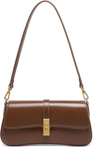 Shoulder Bag for Women, Genuine Leather Crossbody Bag Handbag with Removable Adjustable Straps | Amazon (US)