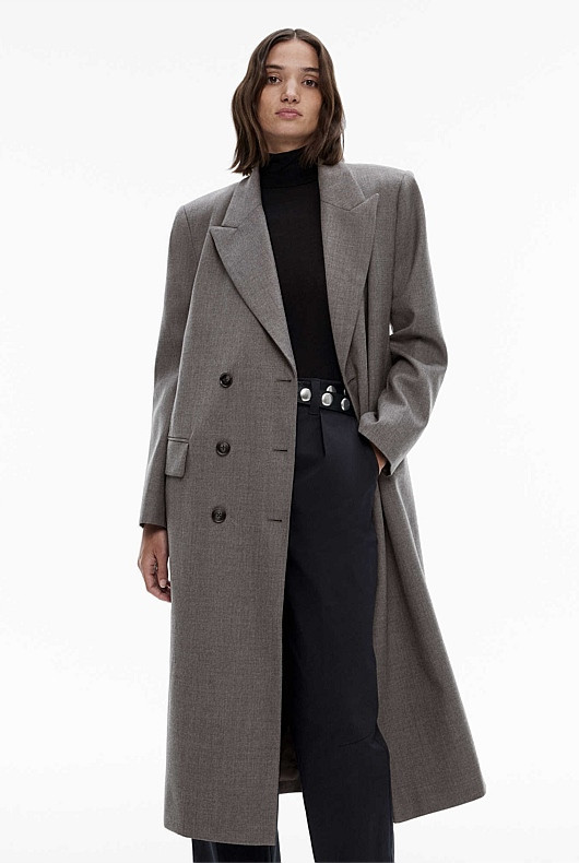 Wool Blend Double-Breasted Blazer Coat | Witchery (AU)