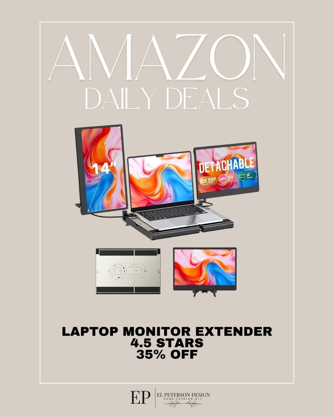 Amazon Daily Deals
Laptop monitor extender 

#LTKHome #LTKSaleAlert