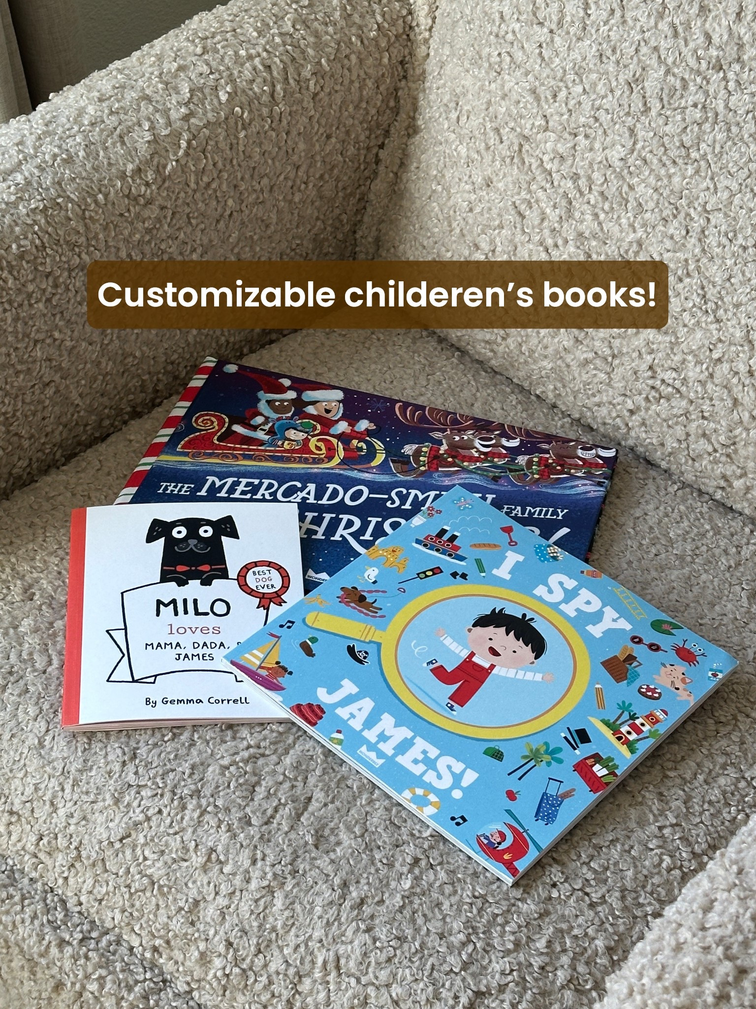 The cutest customizable children’s books from wonderbly.com — love that you can customize it to your family members. James loves them!!🎄 #wonderbly #ad 

#LTKGiftGuide #LTKHoliday