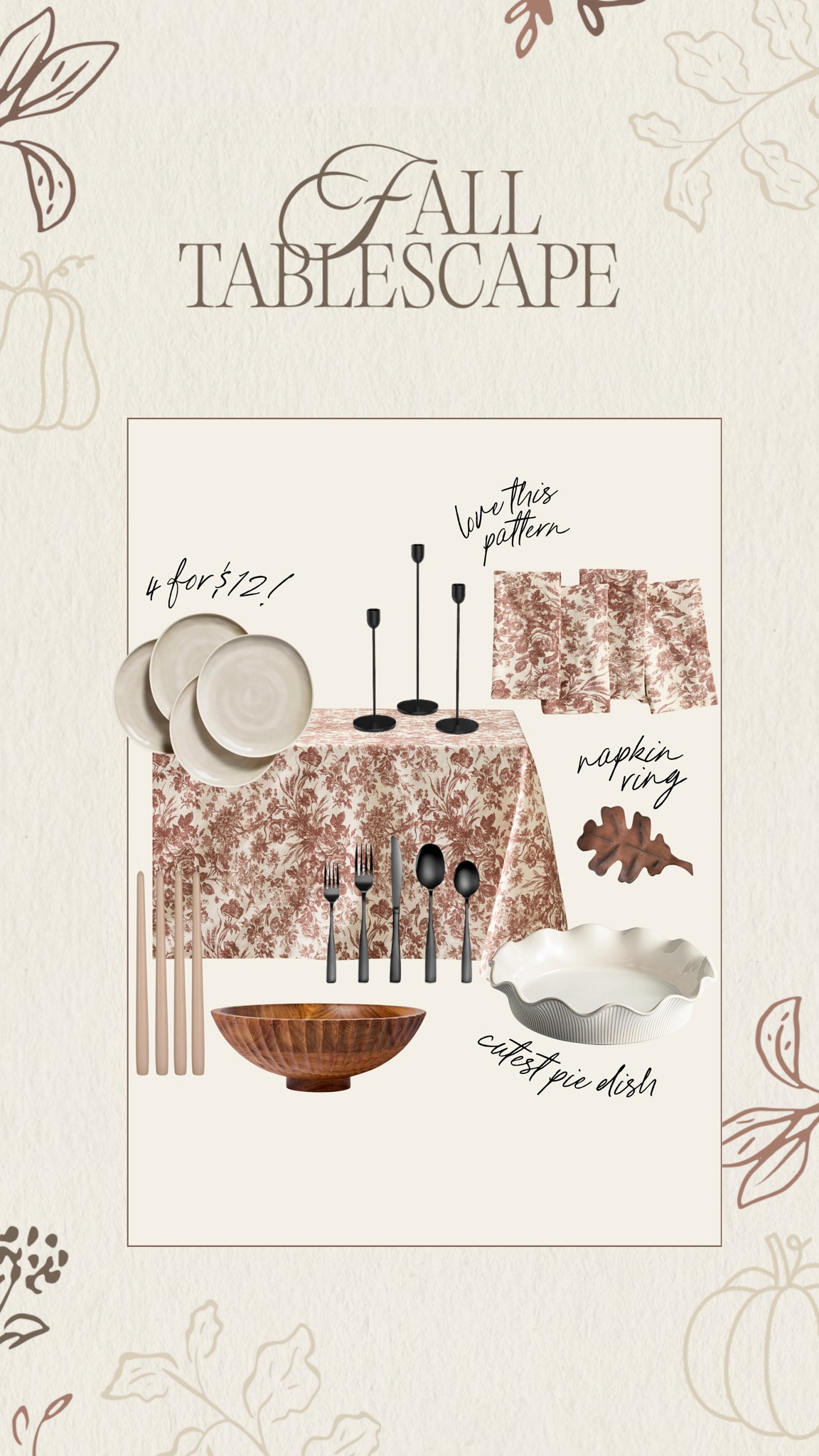 Fall tablescape🤎🍂 perfect for Thanksgiving/ Friendsgiving #fall #thanksgiving #friendsgiving 

#LTKSeasonal #LTKHoliday #LTKSaleAlert