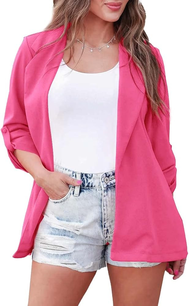 Imily Bela Womens Casual Blazers Long Sleeve Lapel Open Front Work Office Blazer Jacket with Pock... | Amazon (US)